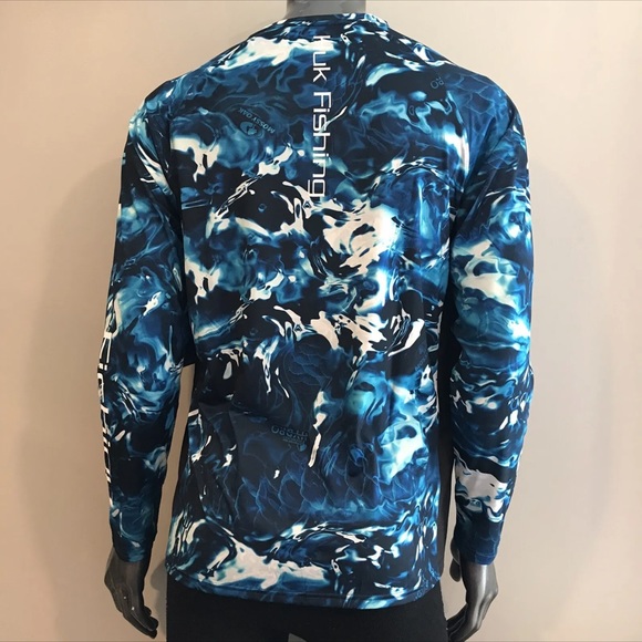 HUK Performance Fishing Gear Mossy Oak Pursuit Camo Medium Long Sleeve Shirt $40 - Picture 9 of 9